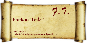 Farkas Teó névjegykártya